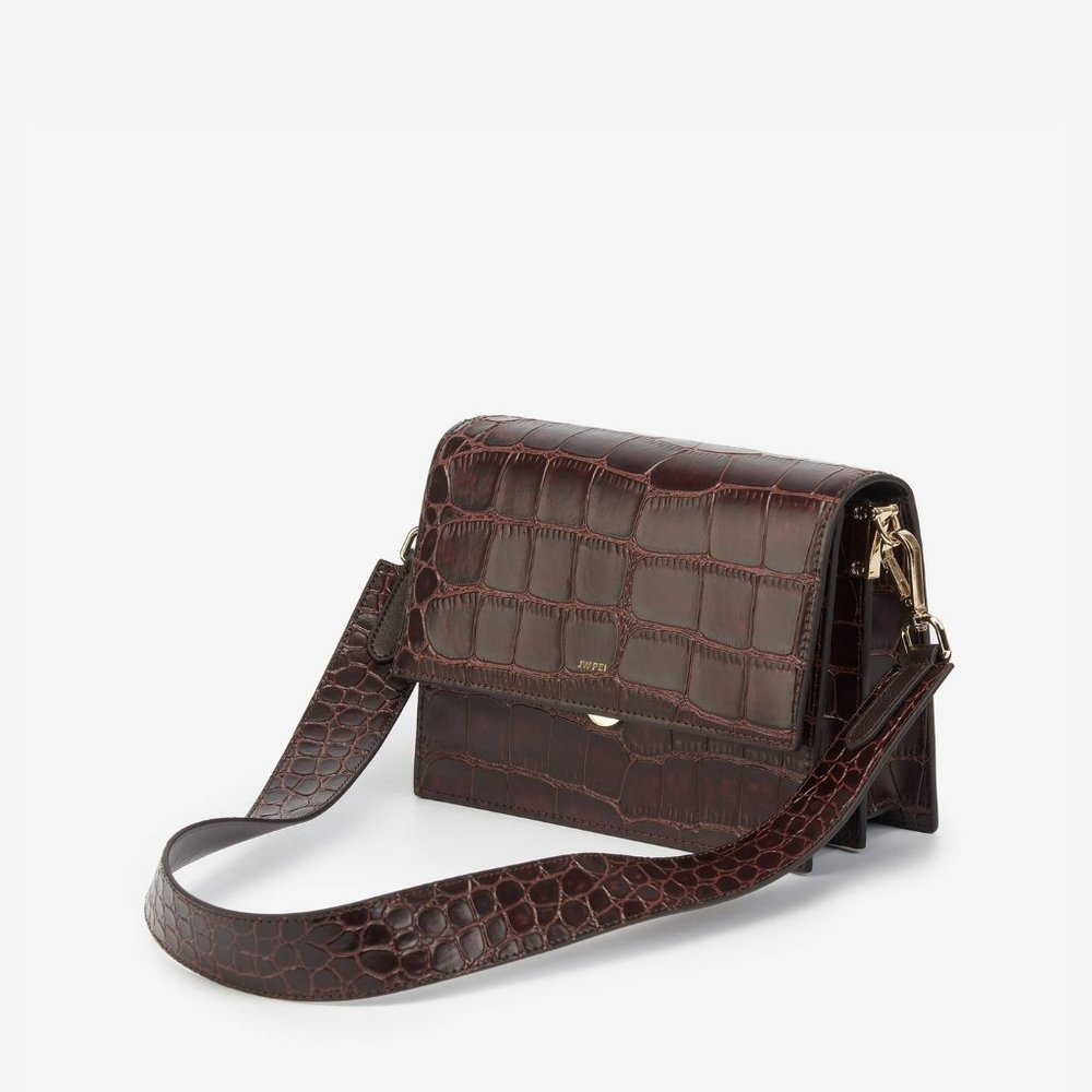 JW Pei: Mini Flap Bag - Brown Croc